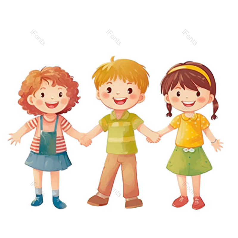 儿童节图片,儿童元素,牵手PNG,快乐童年免抠素材